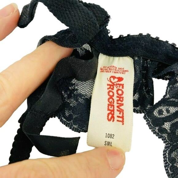 70s Vintage Formfit Rogers Black Nylon Womens Size Small - Picture 5 of 7